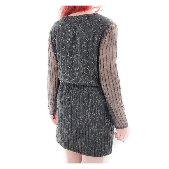 ANTIK BATIK Hayward Cross Beaded Sequin Evening Party Dress - Picture 4 of 14